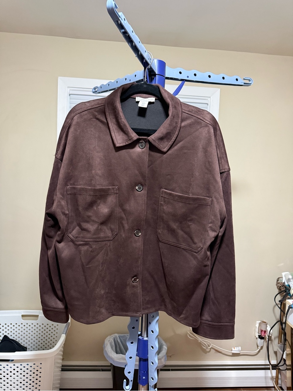 Sincerly Jules Brown Suede-Look Utility Jacket